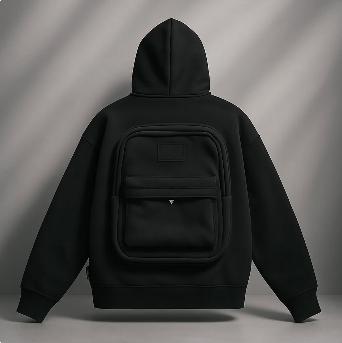 Travel-Hoodie - Der erste Hoodie mit Rucksack - Unisex
