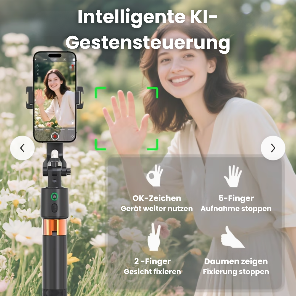 VisionTrack KI™ – 360° Auto-Follow Kamerasystem + Gestensteuerung
